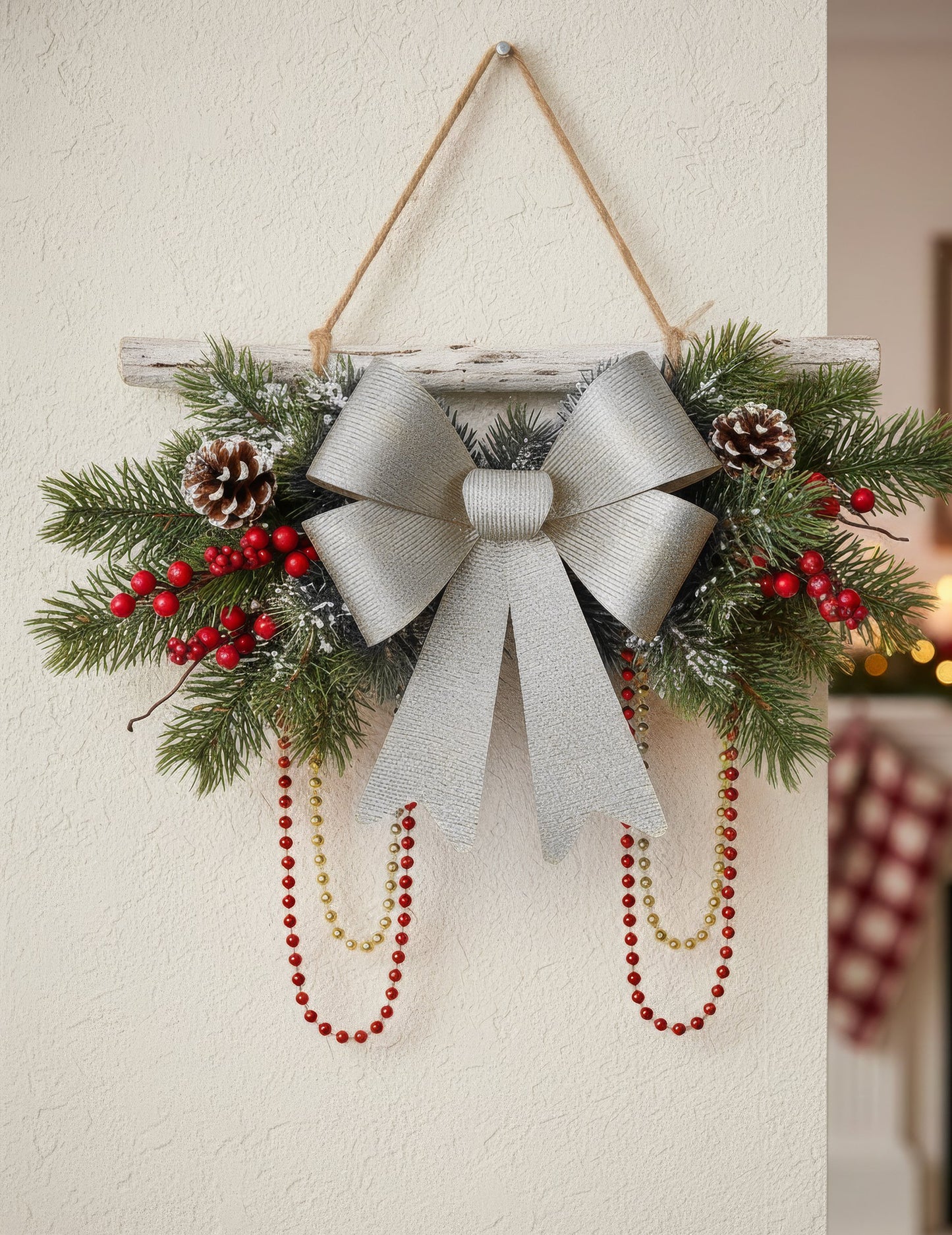 Блестяща сребърна панделка 36 x 51 cm