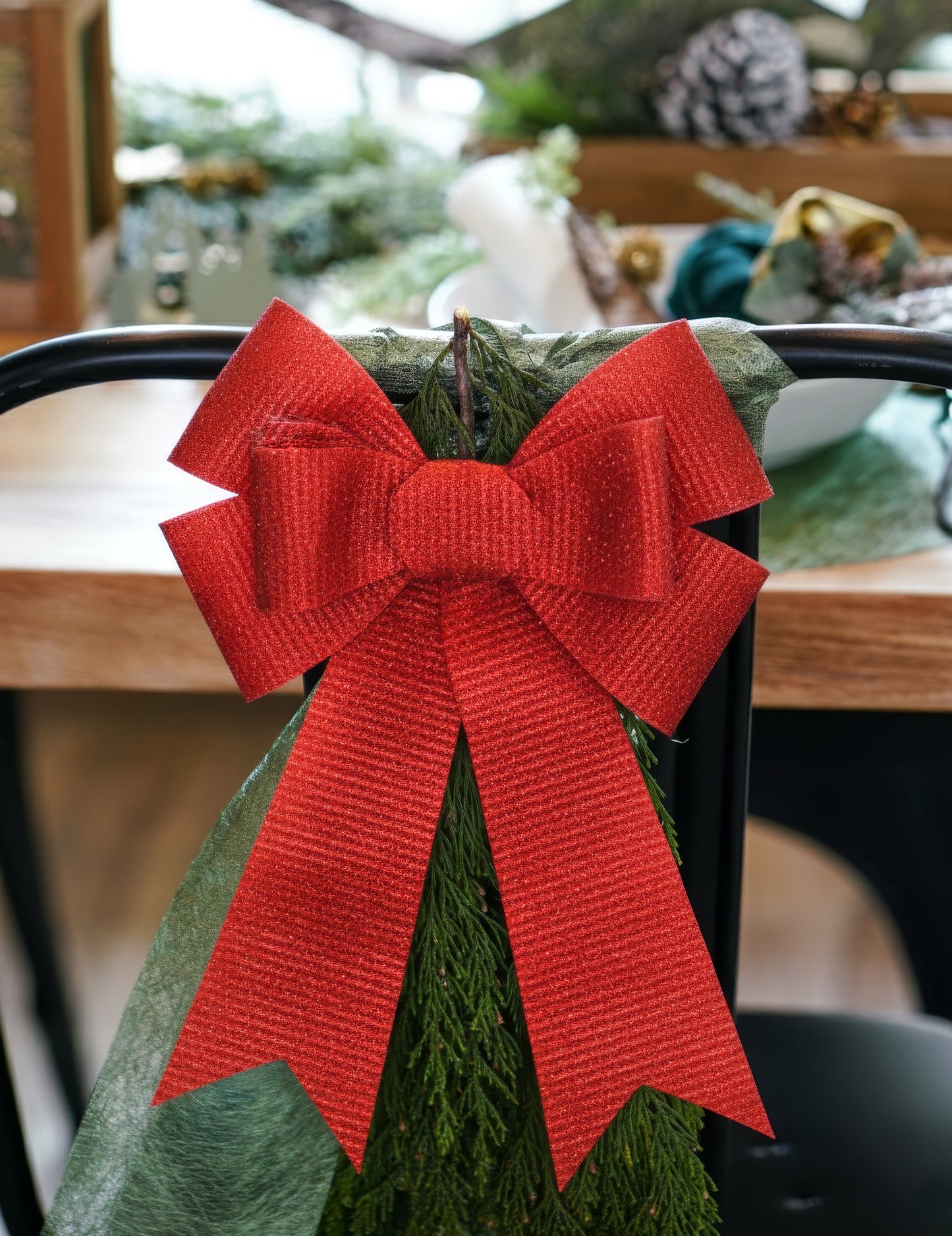 Лъскава червена панделка 23 x 38 cm