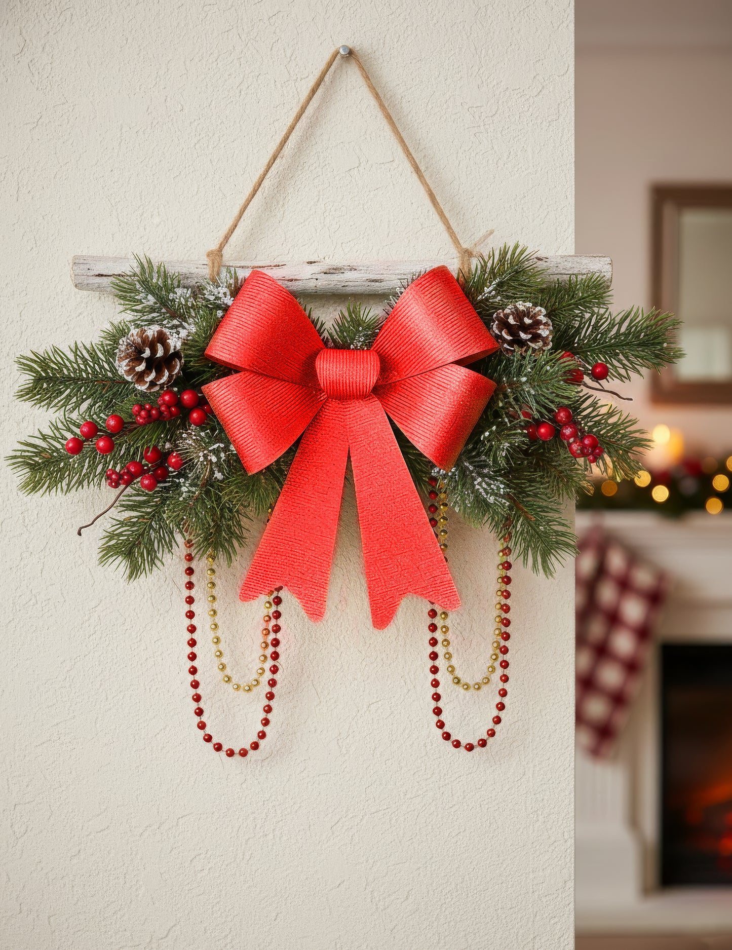 Лъскава червена панделка 36 x 51 cm