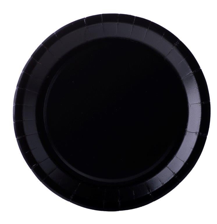 Assiettes en carton noir sans plastique