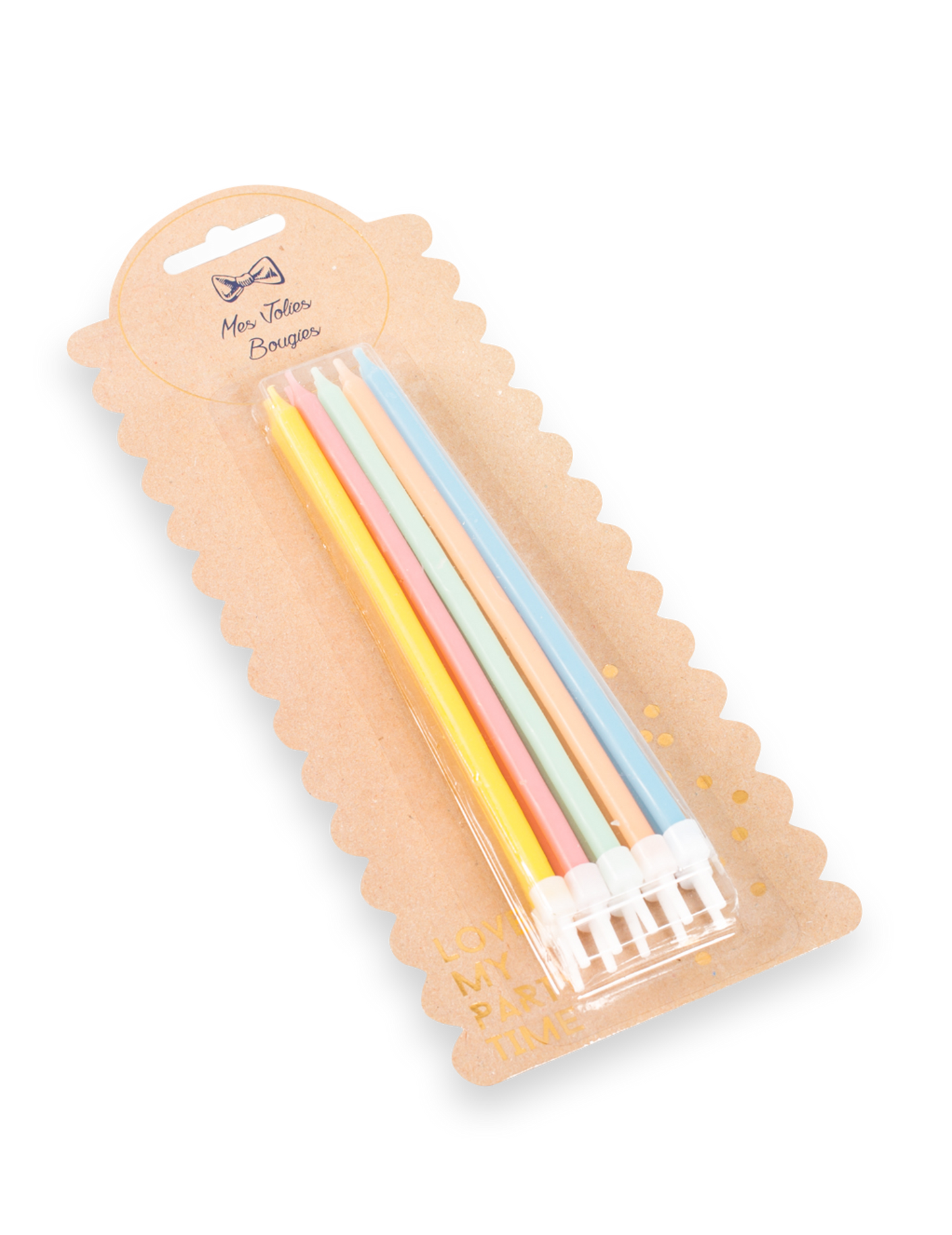 10 големи пастелни свещи за рожден ден 15 cm с бобеши