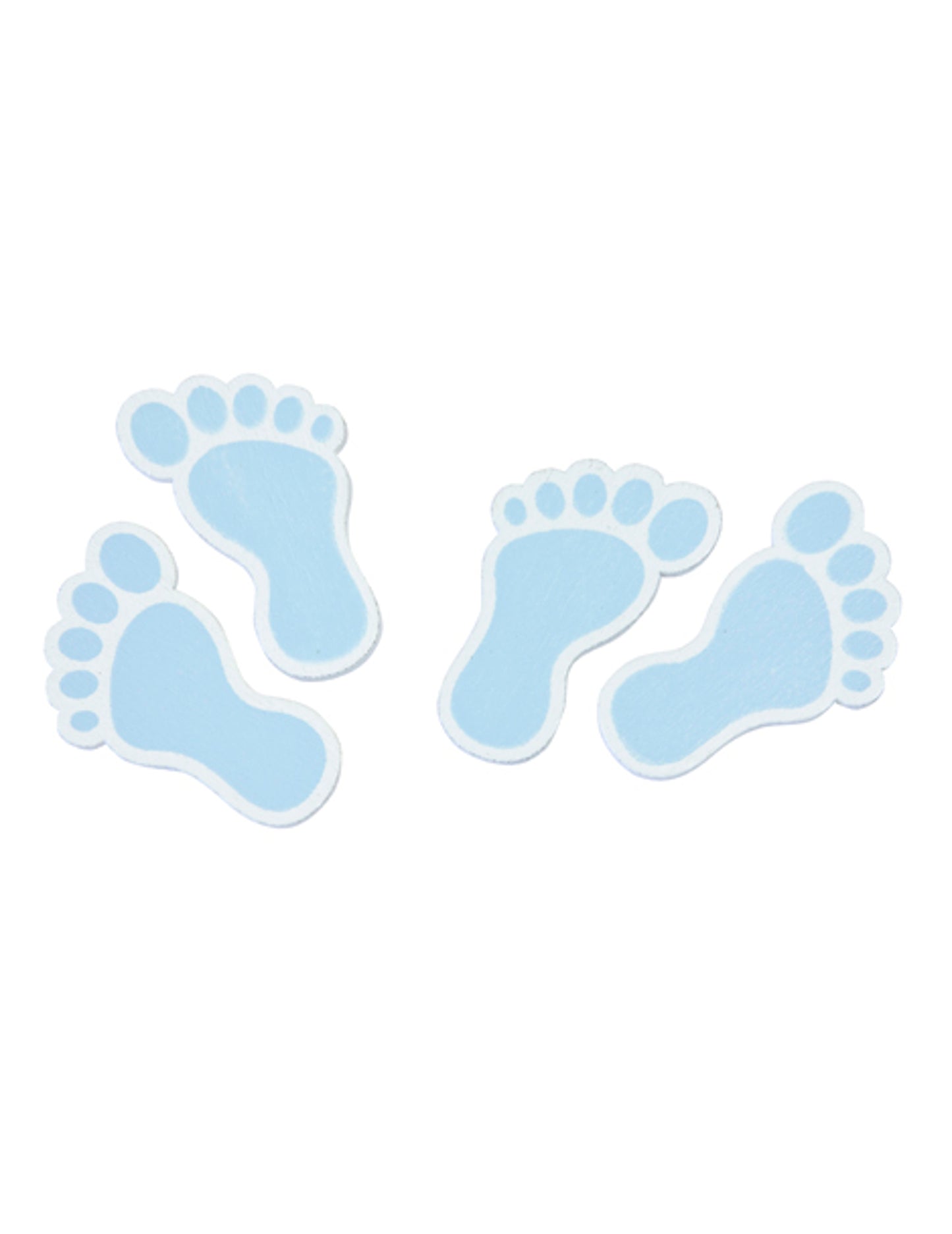 10 сини дървени конфети за бебешки крачета за бебешко парти