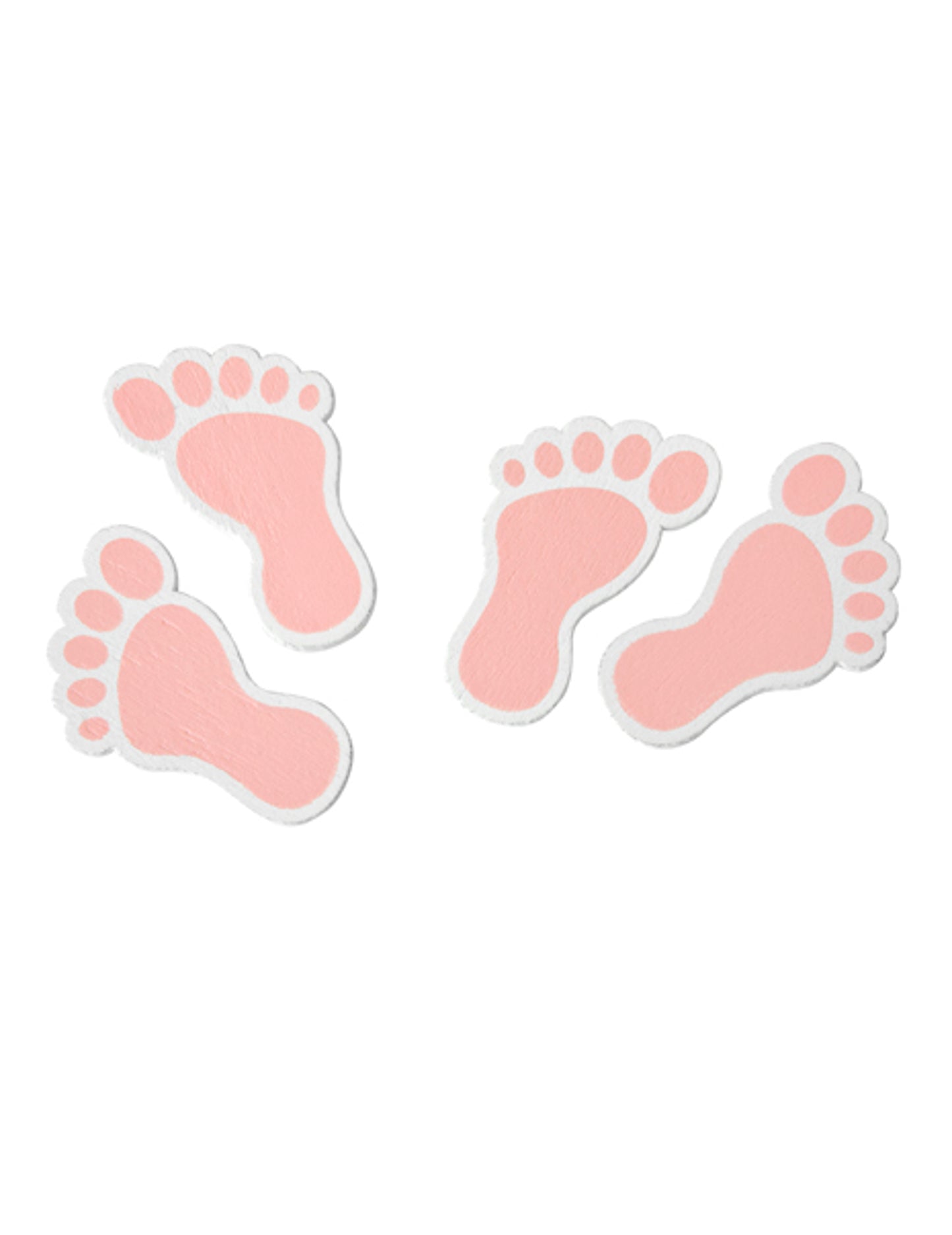 10 розови дървени конфети за бебешки крачета за бебешко парти