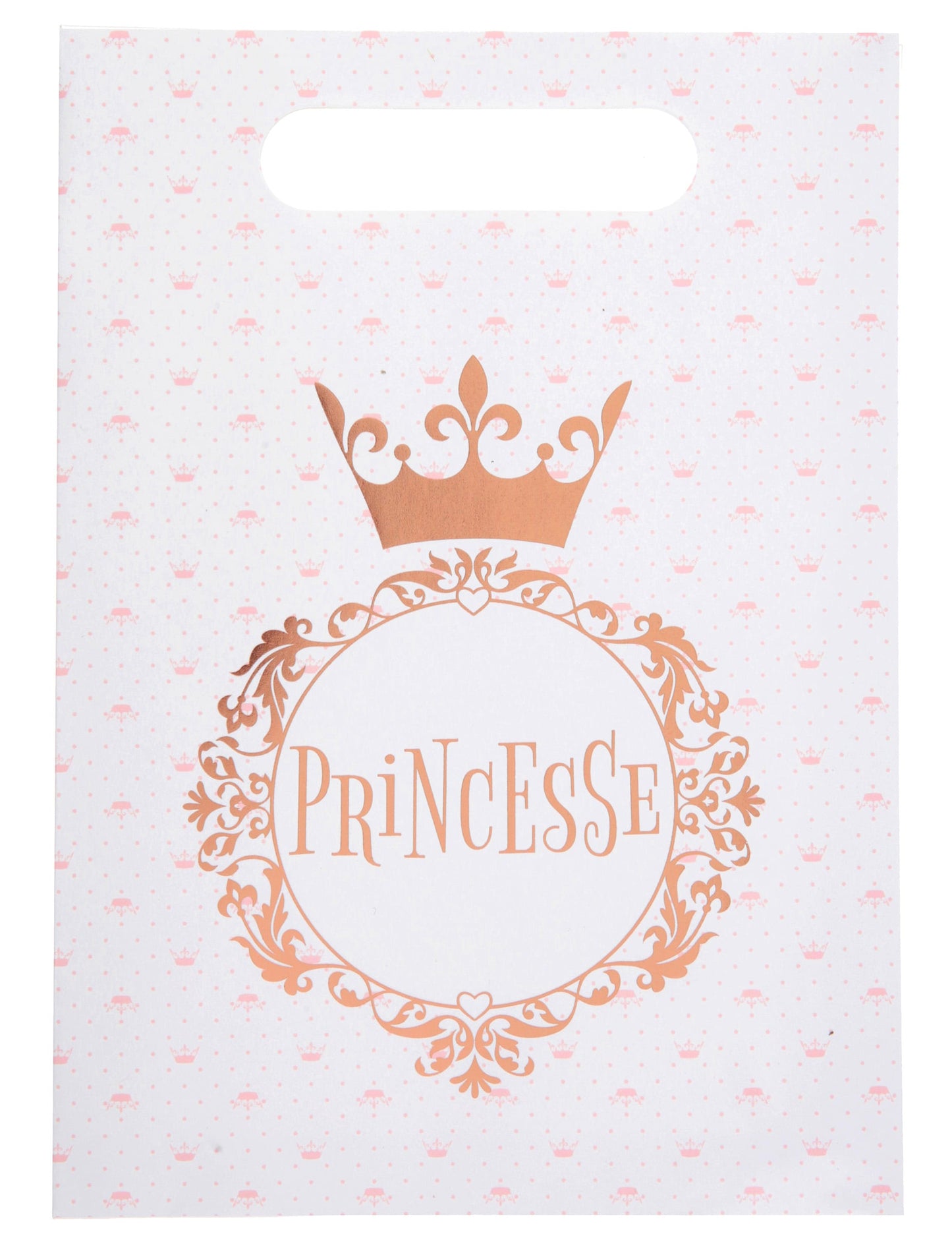 Sacs cadeaux Princesse rose gold avec couronne