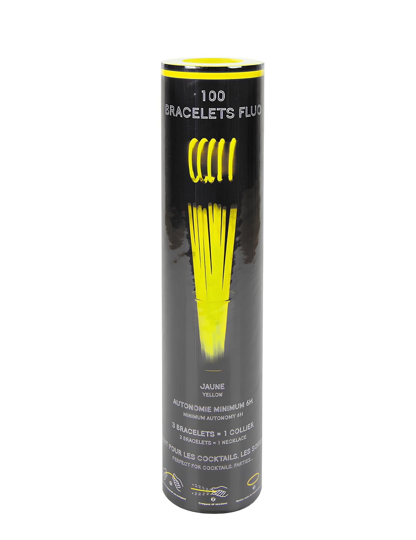 100 жълти фосфоресцентни гривни