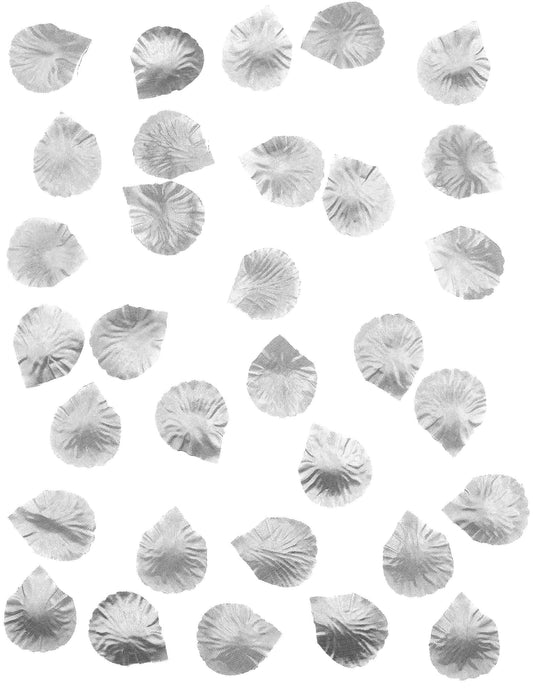 Vue d'ensemble des Pétales de rose en tissu pour décoration argenté
