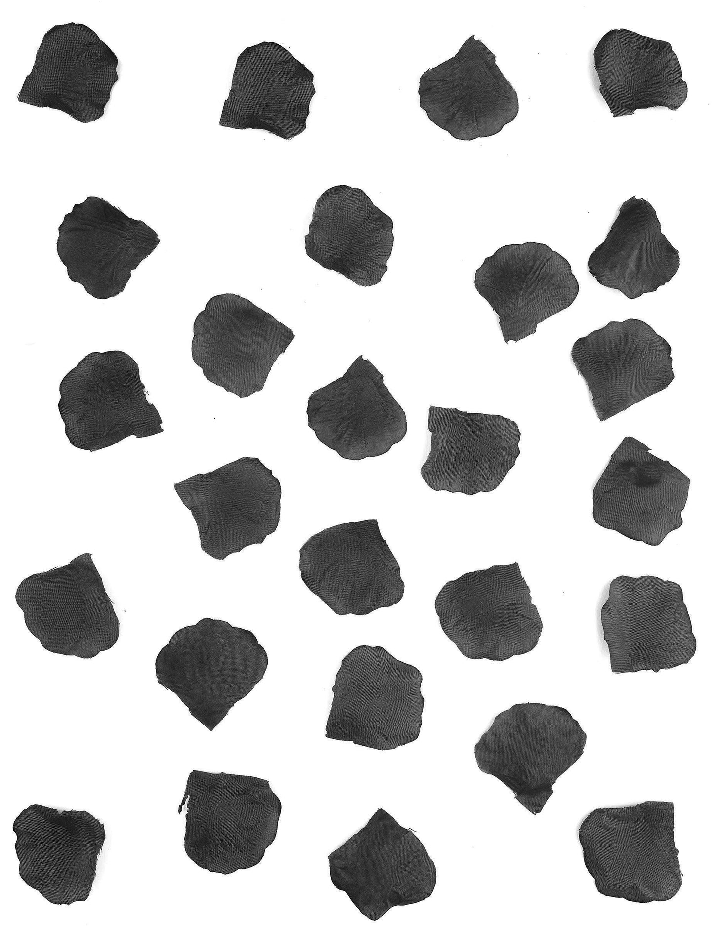 100 черни платнени розови листенца 5 cm за декорация на маса