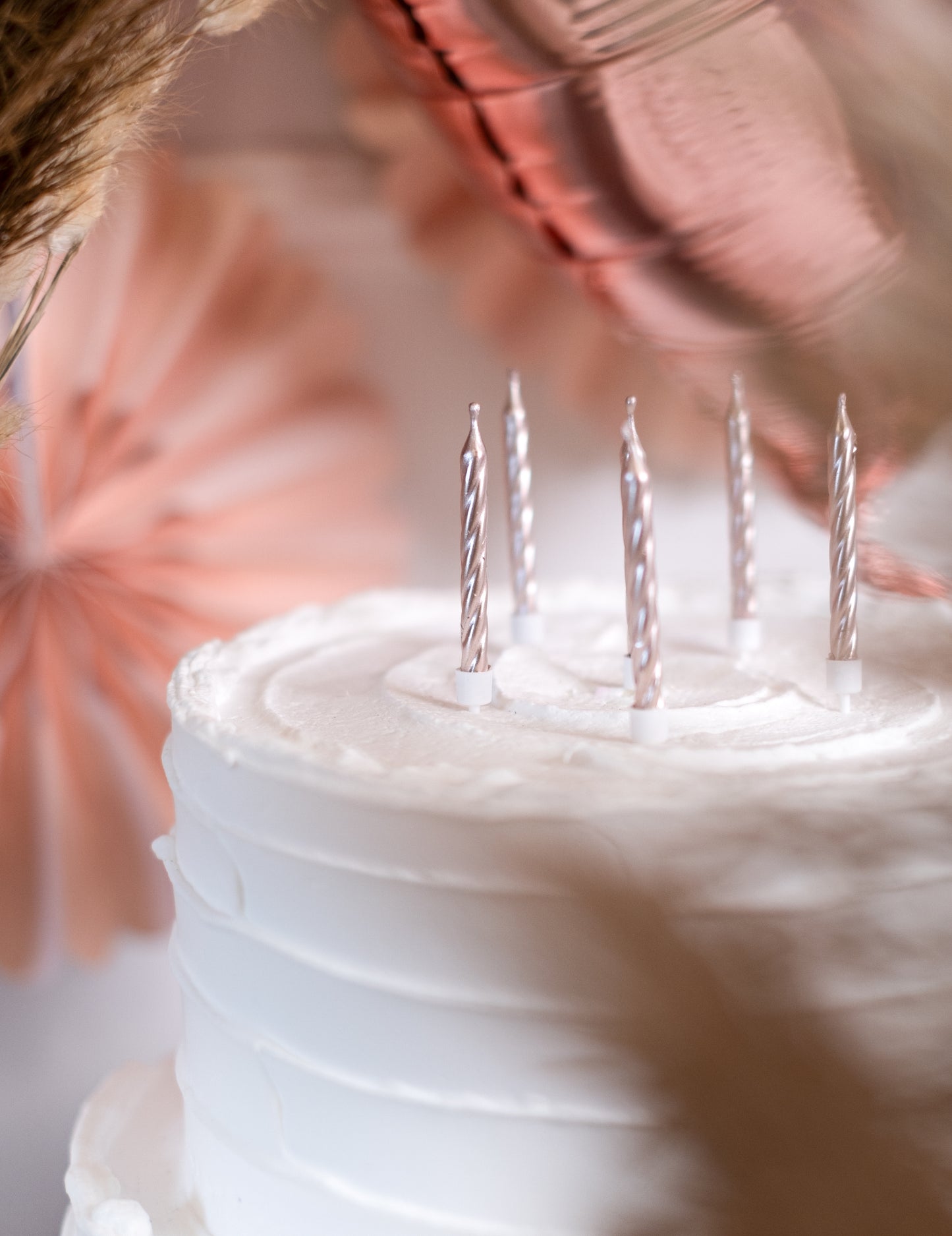 12 bougies d'anniversaire rose gold métallique 7,5 cm avec supports