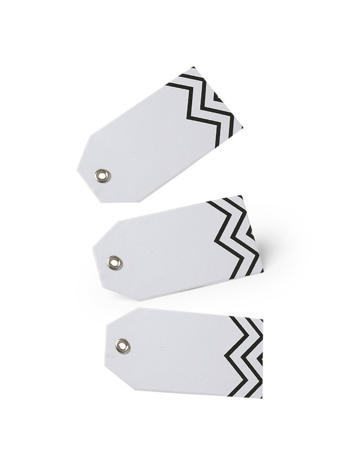 12 бели етикети черен шеврон модел