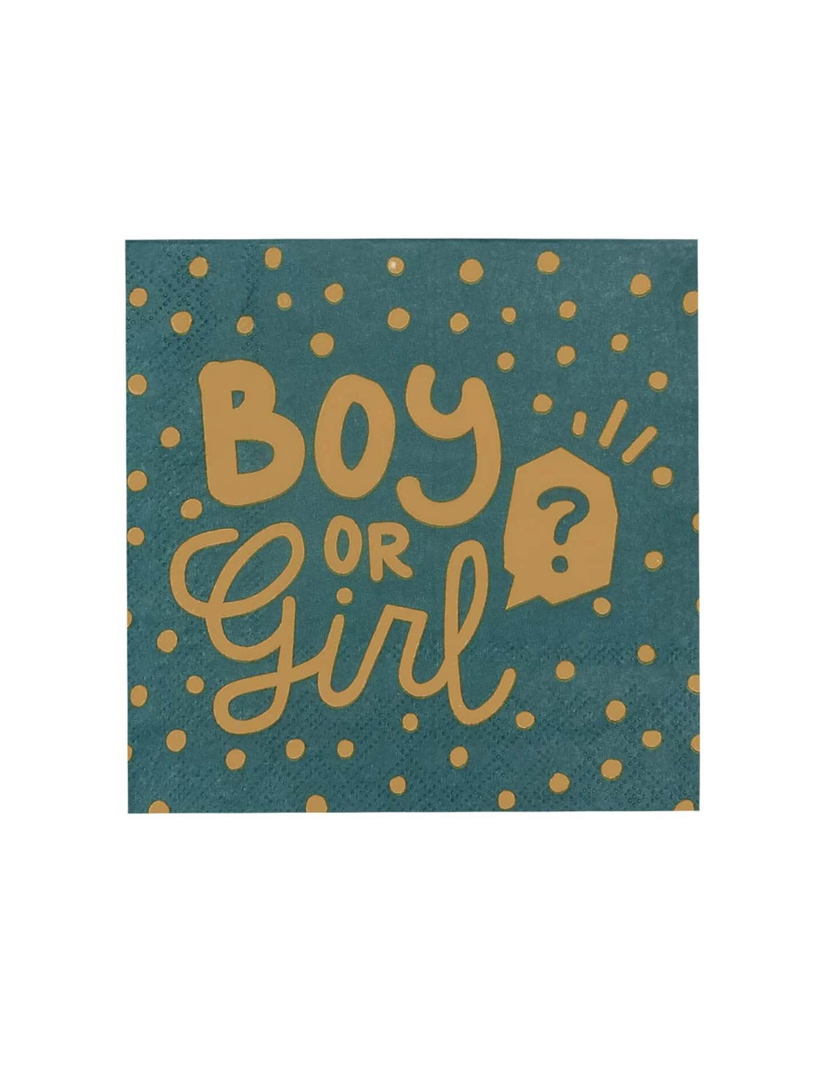 хартиени салфетки Boy or Girl за парти в тюркоазено и златен