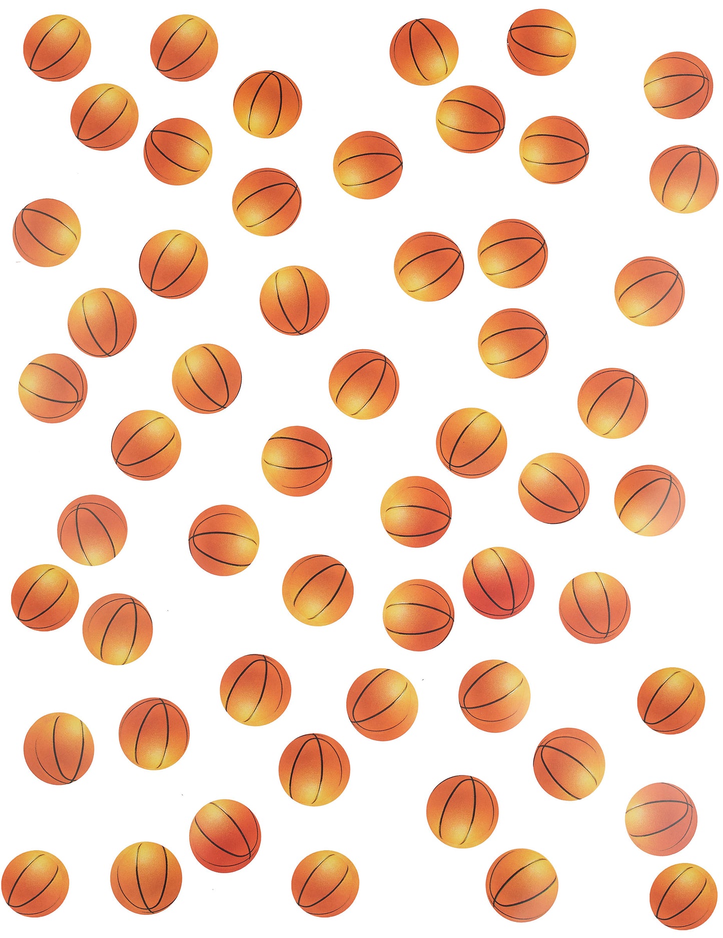 150 оранжеви хартиени конфети за баскетболна маса
