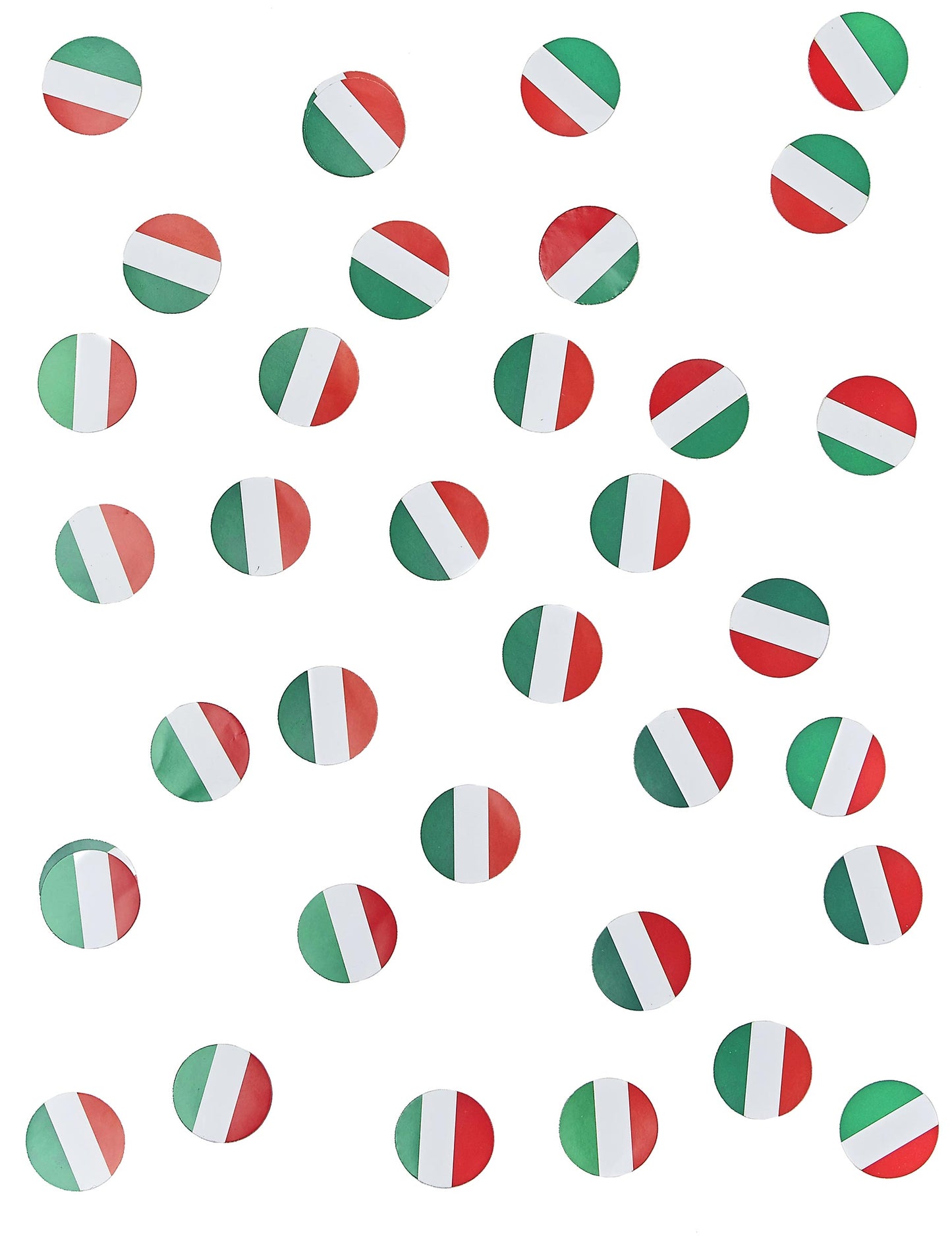 Изглед на няколко части от конфетите за маса италиански флаг