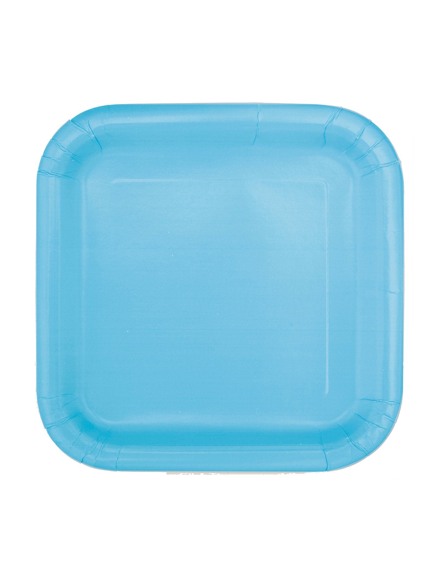 16 малки квадратни картонени чинии в пастелносиньо 17 cm за десерт