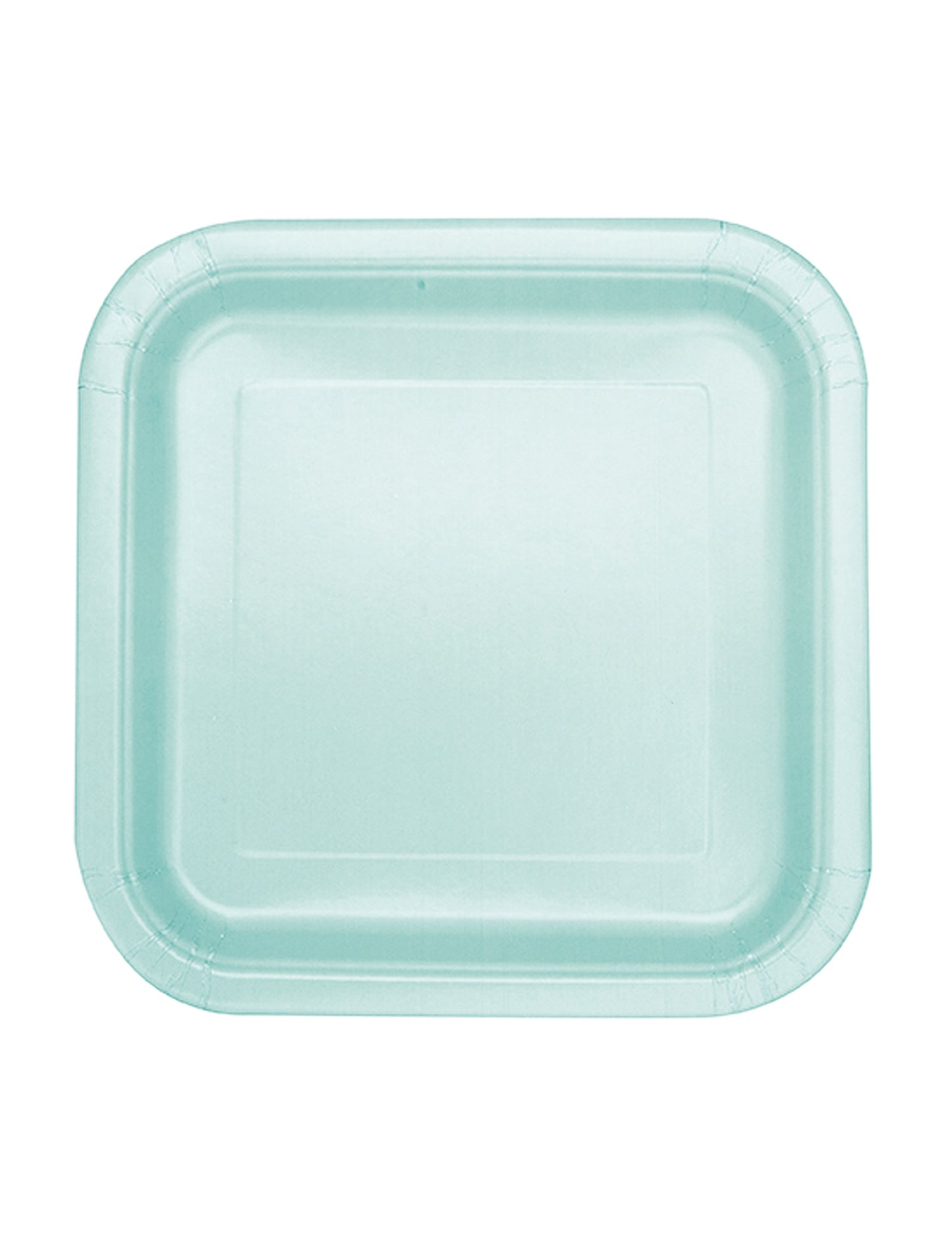 16 малки квадратни ментови картонени чинии 17,5 cm пастел