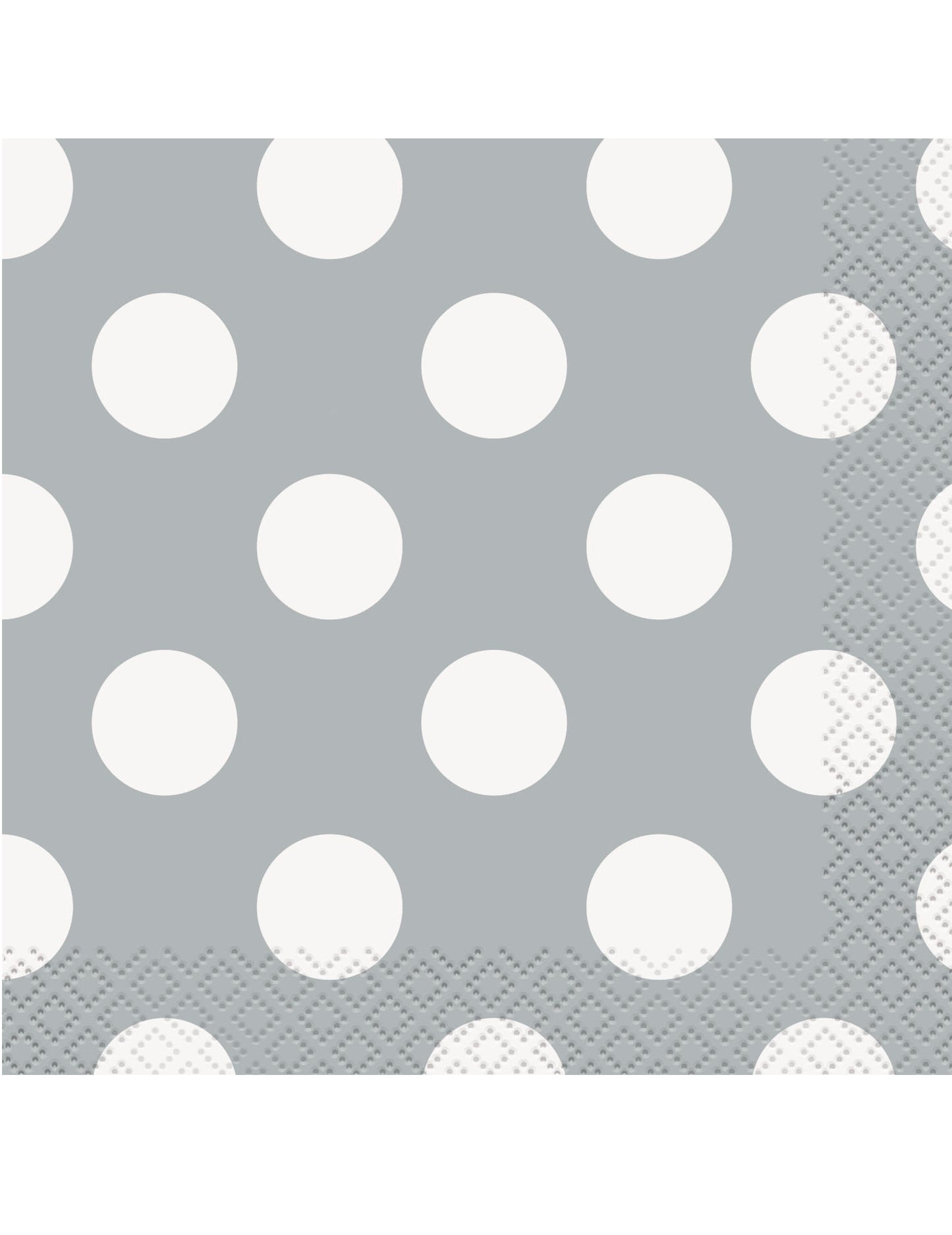 16 малки сиви хартиени салфетки с бели точки, 25 x 25 см cm за еднократна употреба