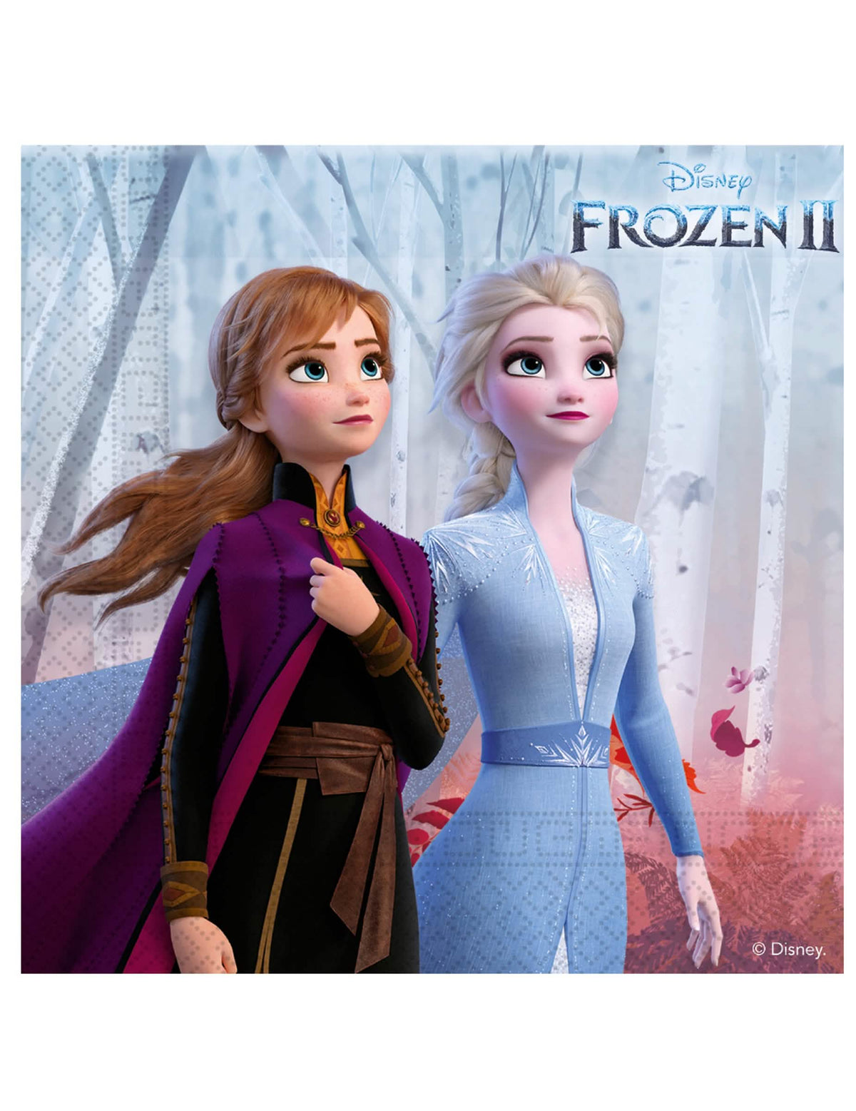 хартиени салфетки Замръзналото кралство 2 за дете син и лилав с Anna и Elsa