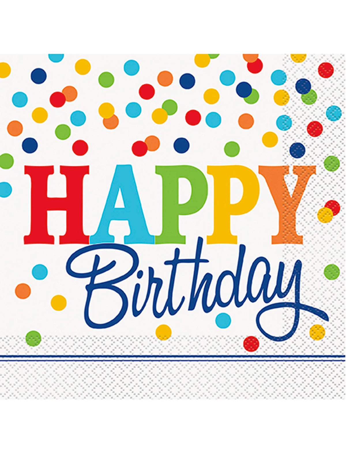 хартиени салфетки Happy Birthday за рожден ден с цветни точки