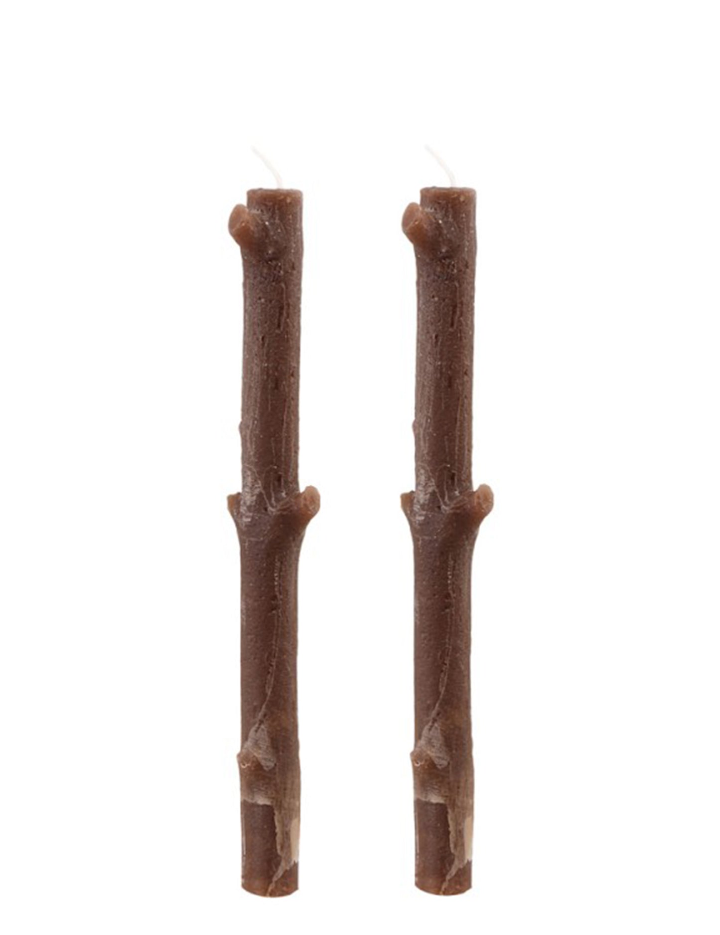 2 Свещи от кафяво дърво 25 cm