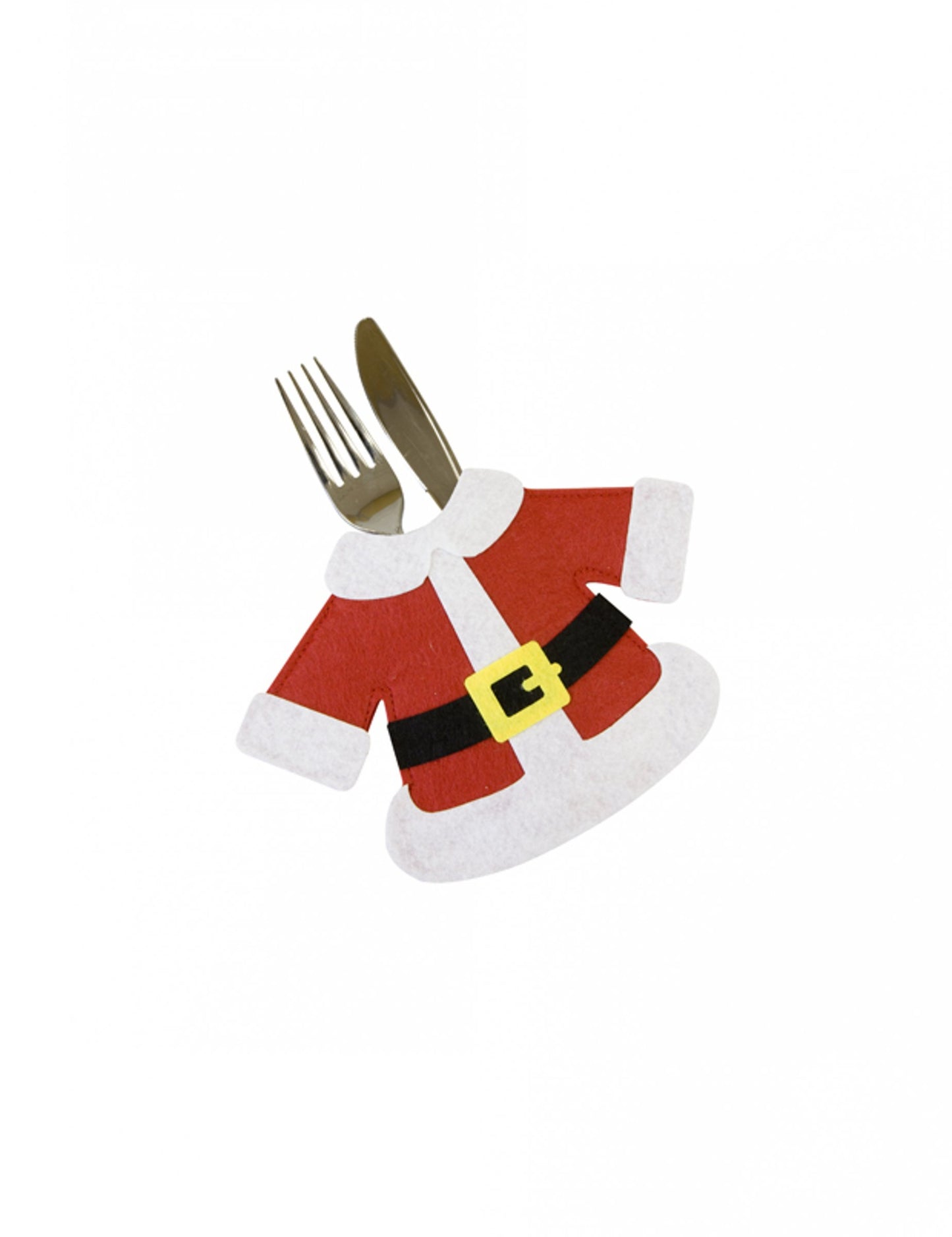 2 червени поставки за прибори за хранене с палтото на Дядо Коледа 14 x 19 cm за маса