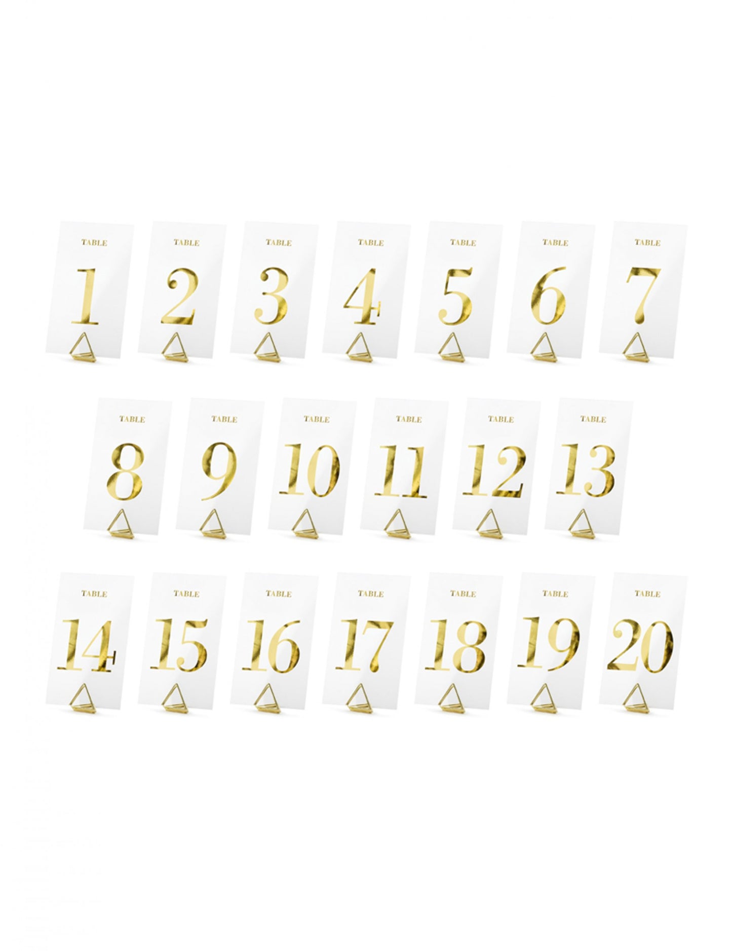 20 прозрачни таблици на марката златни фигури 7 x 12 cm