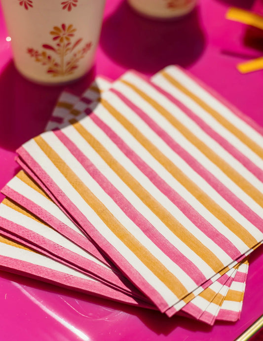 20 малки хартиени коктейлни салфетки Pink Limonade 24 x 24 см