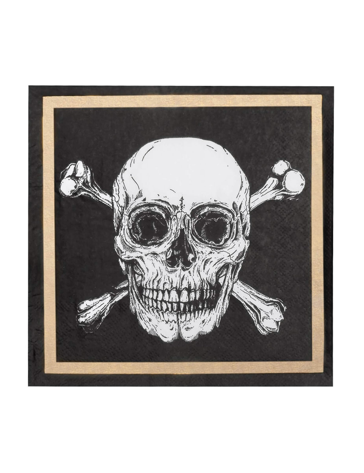 Детайл на мотива с череп върху хартиени салфетки Pirate Jolly Roger