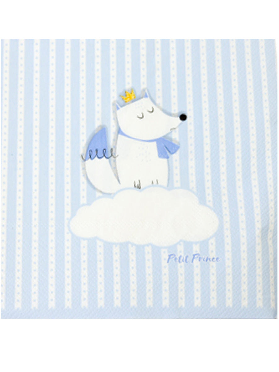 20 хартиени салфетки с бяла и синя лисица, 33 x 33 cm малкият принц