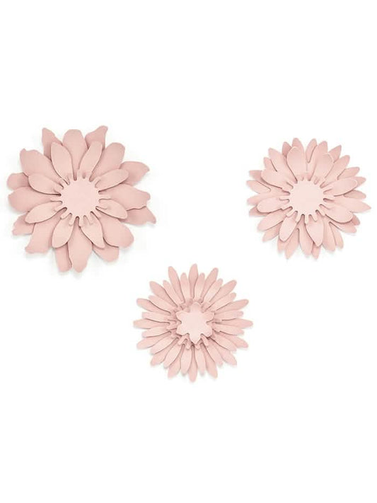 Vue d'ensemble des fleurs en papier 3D pour décoration rose poudré