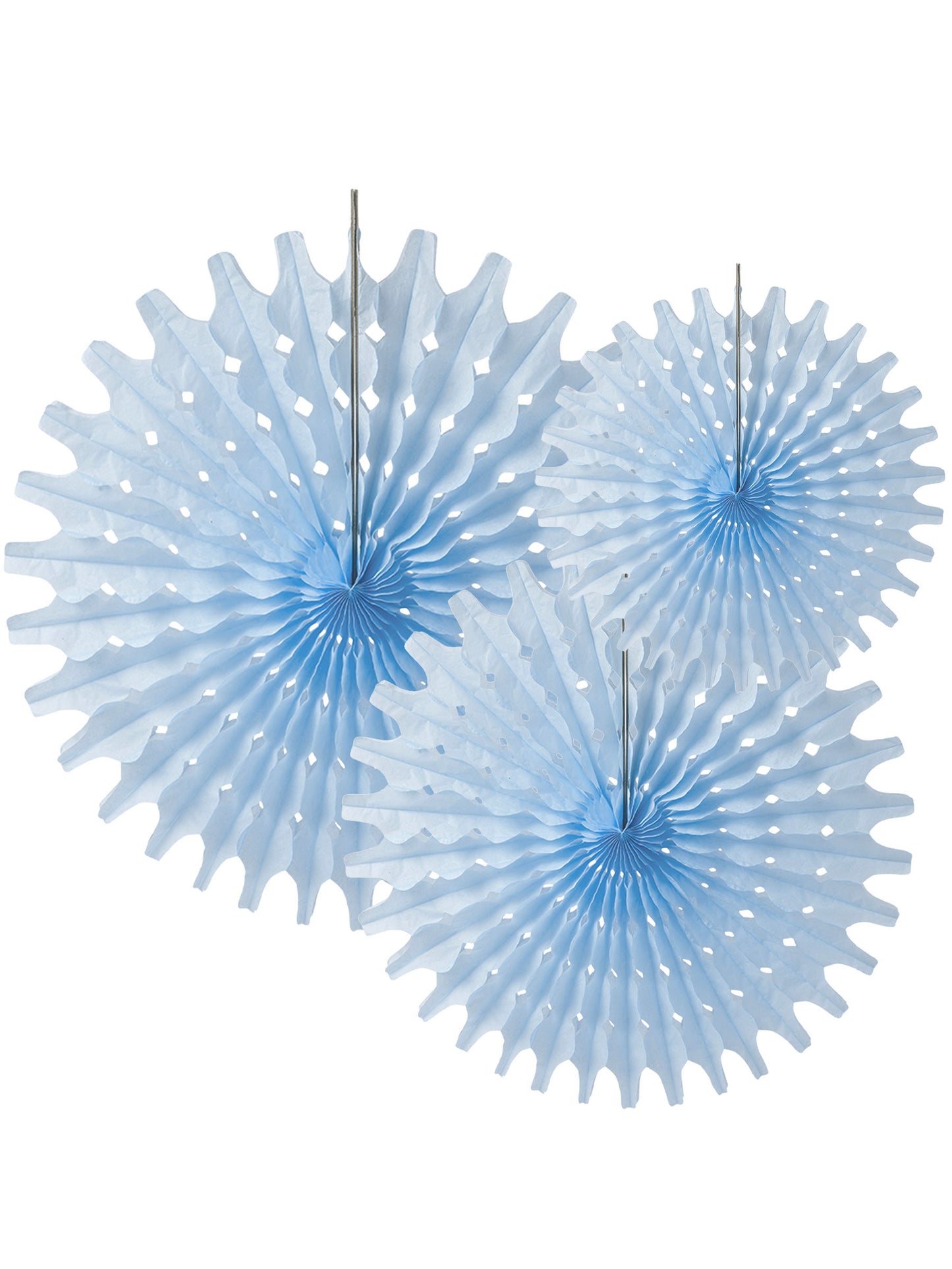 3 розетки в небесно синя хартия 20, 25 и 30 cm