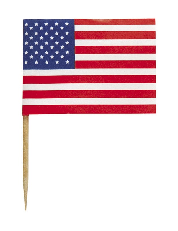 Крупен план на пик флаг на САЩ