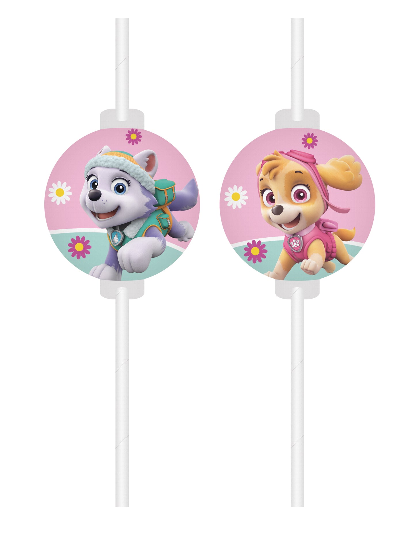 4 сламки Paw Patrol с медальони Стела и Еверест