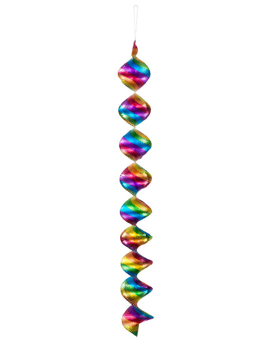 Gros plan sur une suspension spirale multicolore pour fête