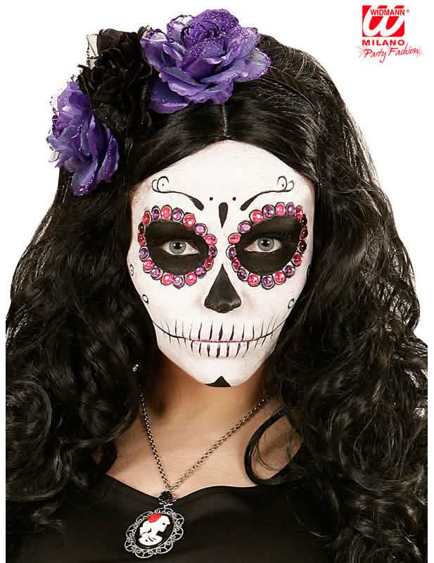 Поставяне на лицето на 40 страза Dia de los muertos