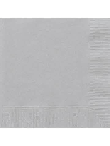 50 serviettes en papier gris argenté