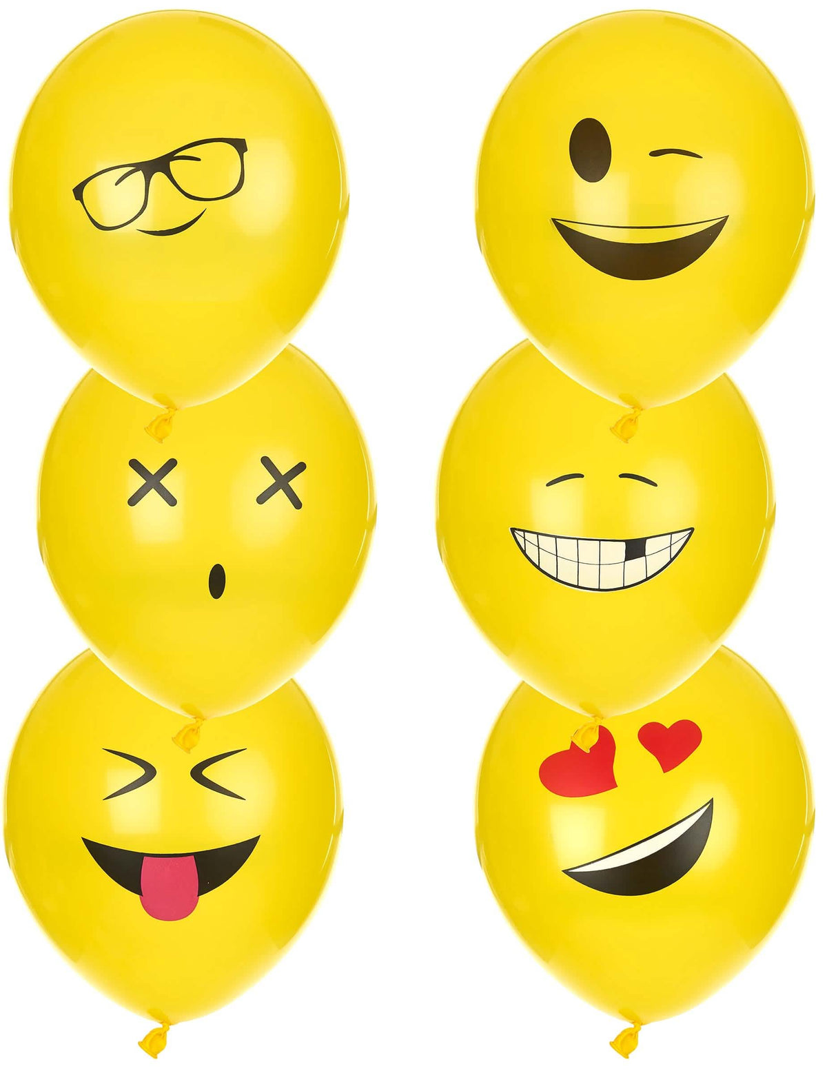 балони латекс Imoji за парти жълт с различни емотиконни лица