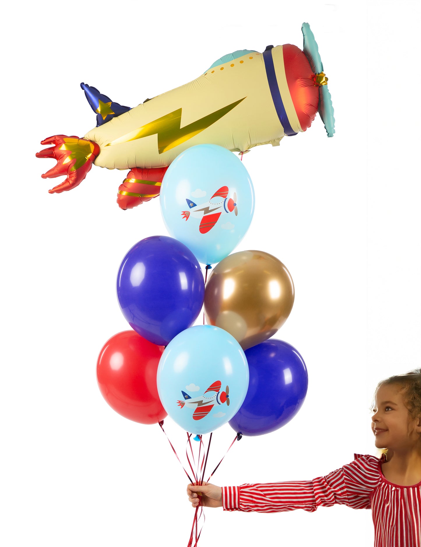 6 балона, малък самолет, 30 cm за рождения ден на дете