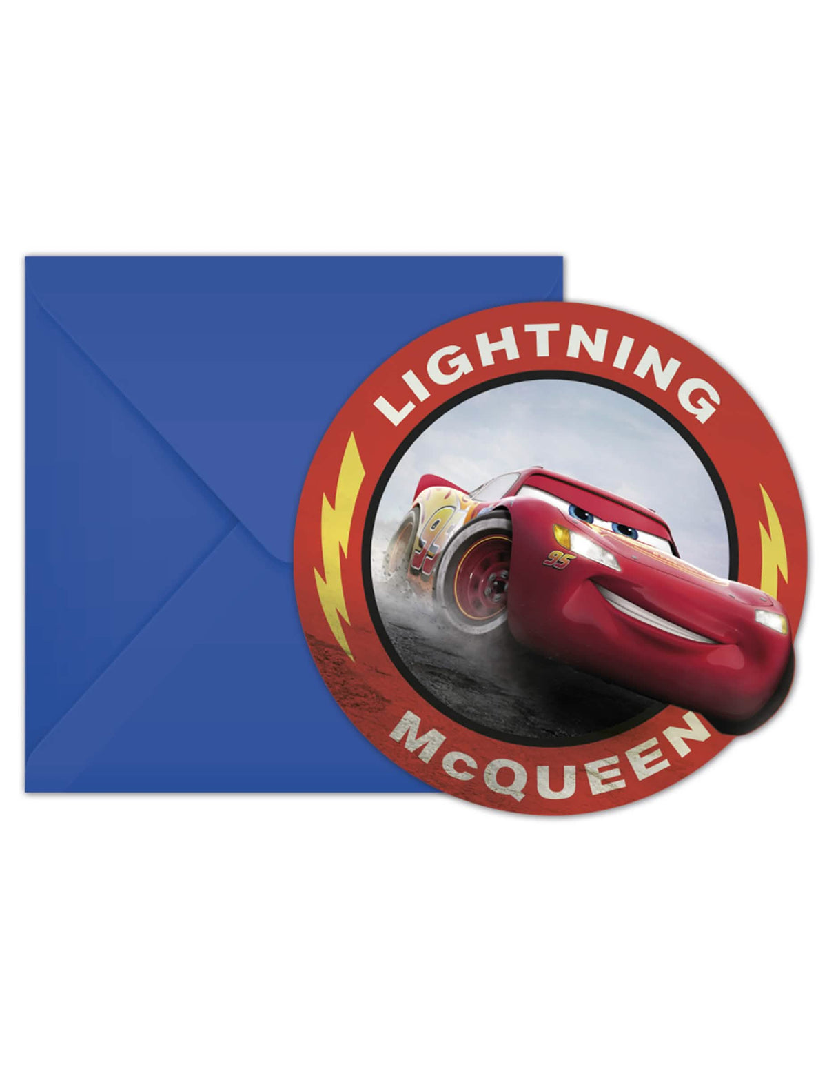 Покани с пликове Cars 3 за дете син и червен
