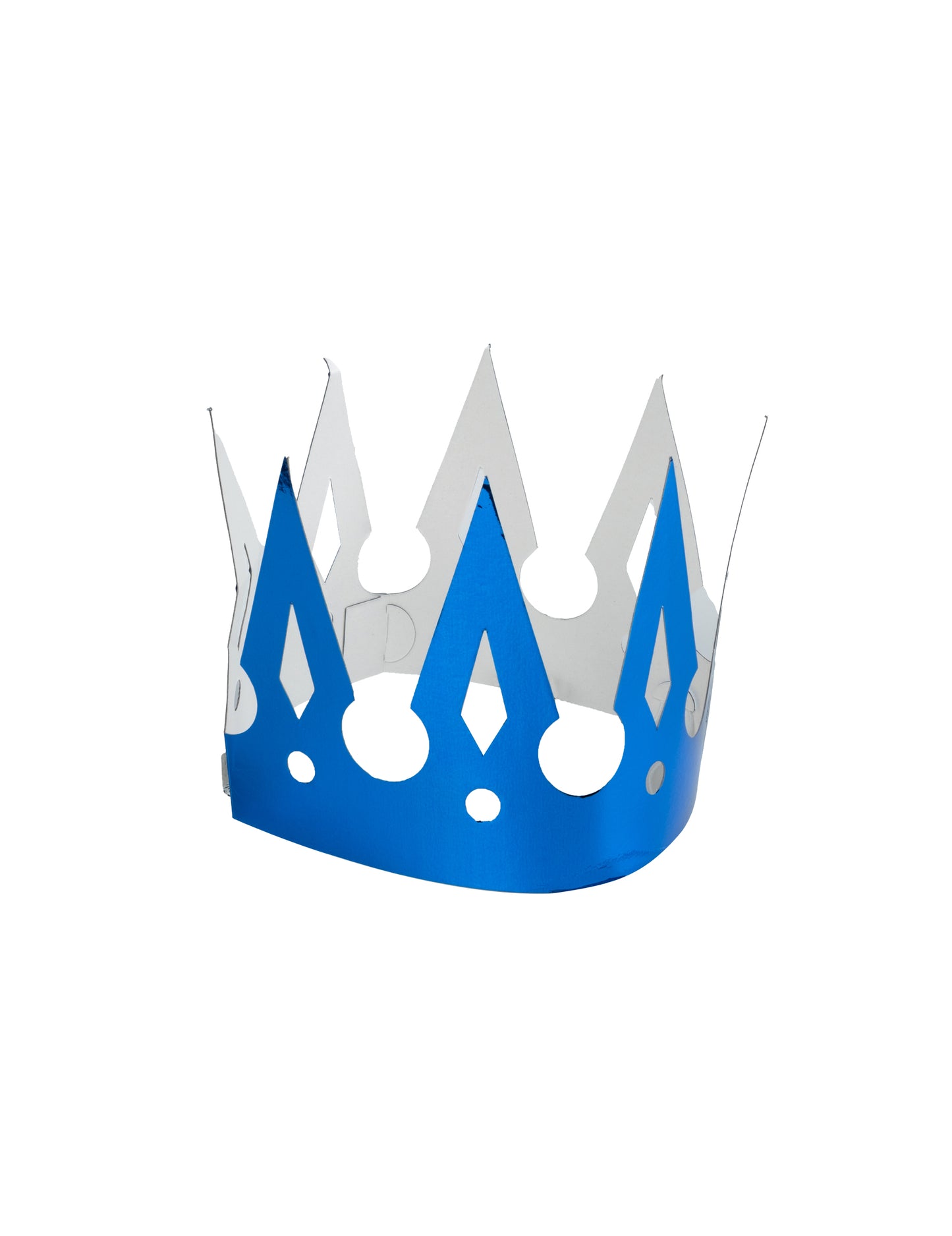 Détail de la couronne bleue des 6 couronnes métallisées pour fête