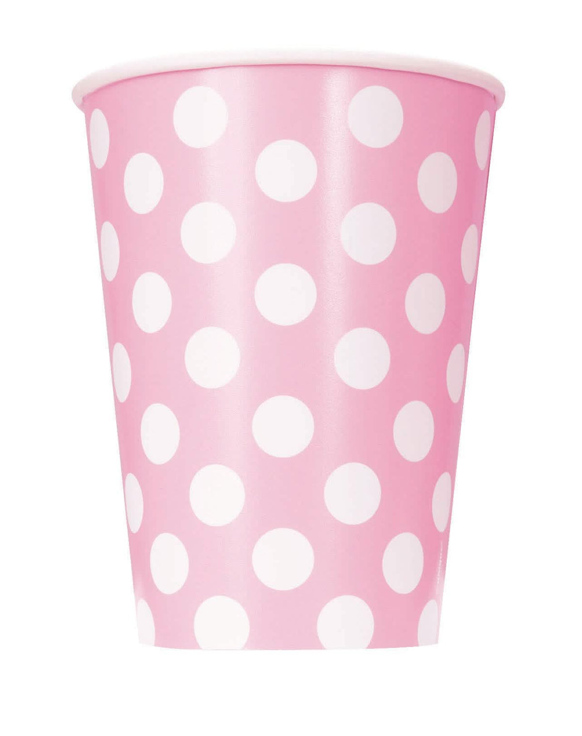 Gobelets en carton à pois pour fête roses et blancs