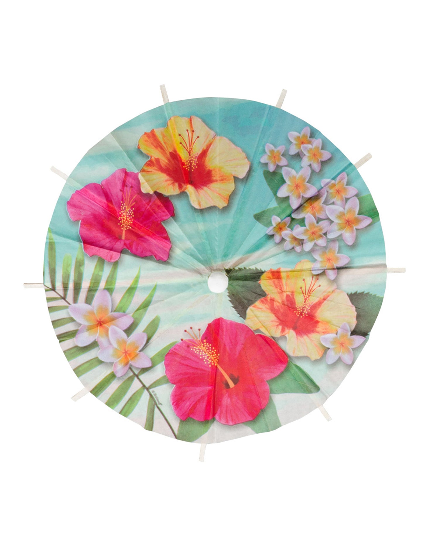 6 Хавайски парти чадърчета за коктейли 18 cm