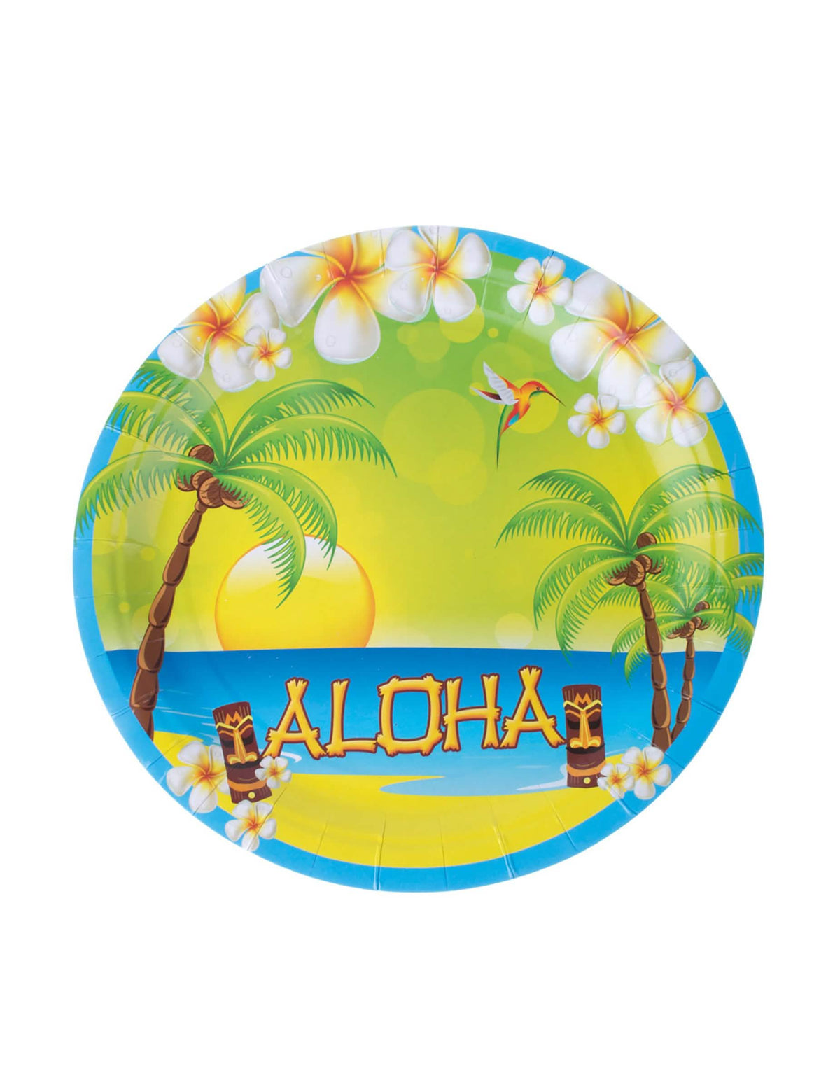 Картонени чинии Aloha в много цветове с палми и тропически цветя