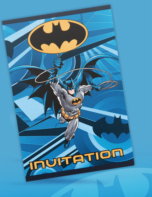 Vue de face de la carte des Cartes d'invitation avec enveloppes Batman