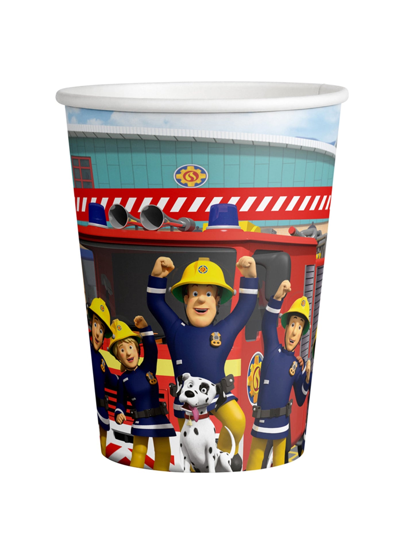 Gobelets en carton Sam le Pompier pour enfant multicolore avec illustrations des personnages
