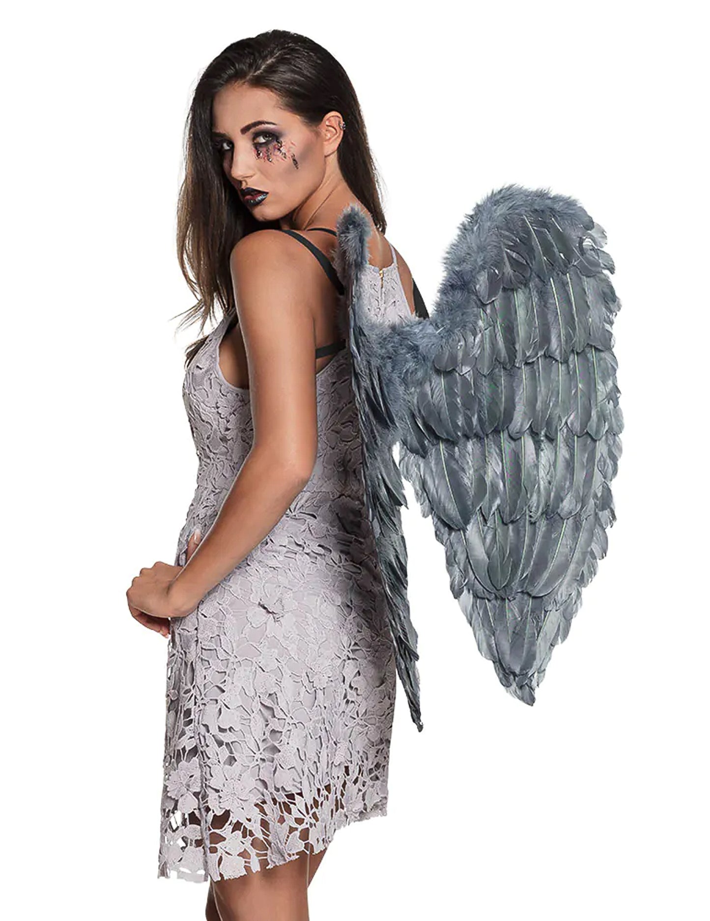 Vue de profil des ailes d'ange pour adulte