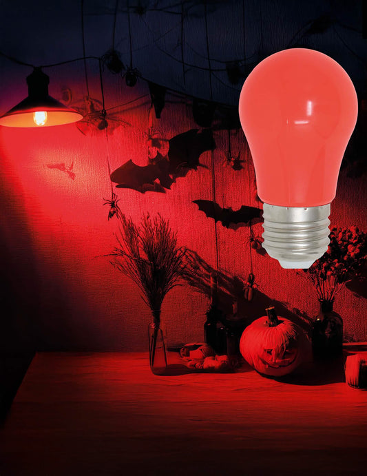 Mise en situation de l'ampoule LED rouge pour décoration de fête 5W E27