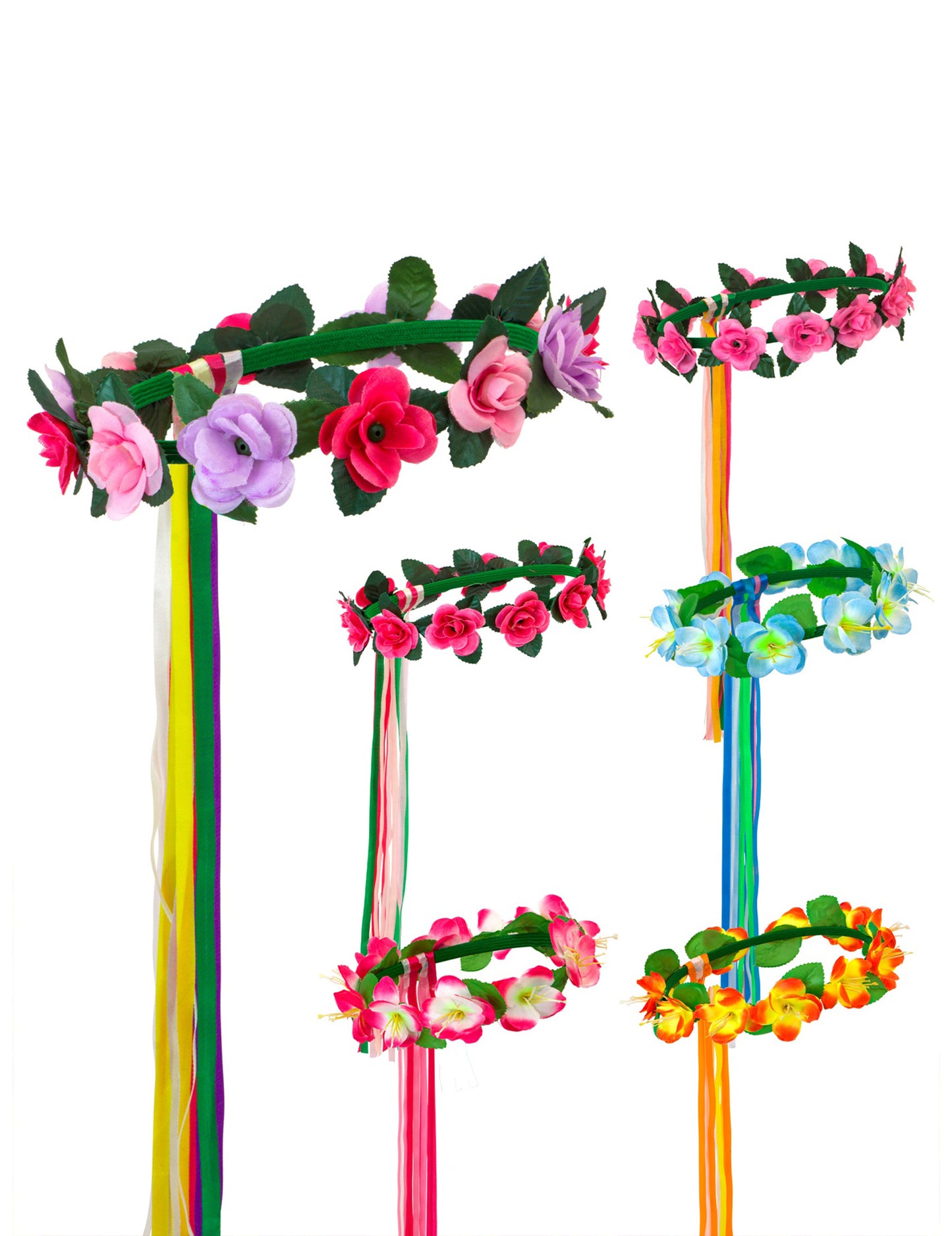 Многоцветният пръстен за цветя за фея на косата елф