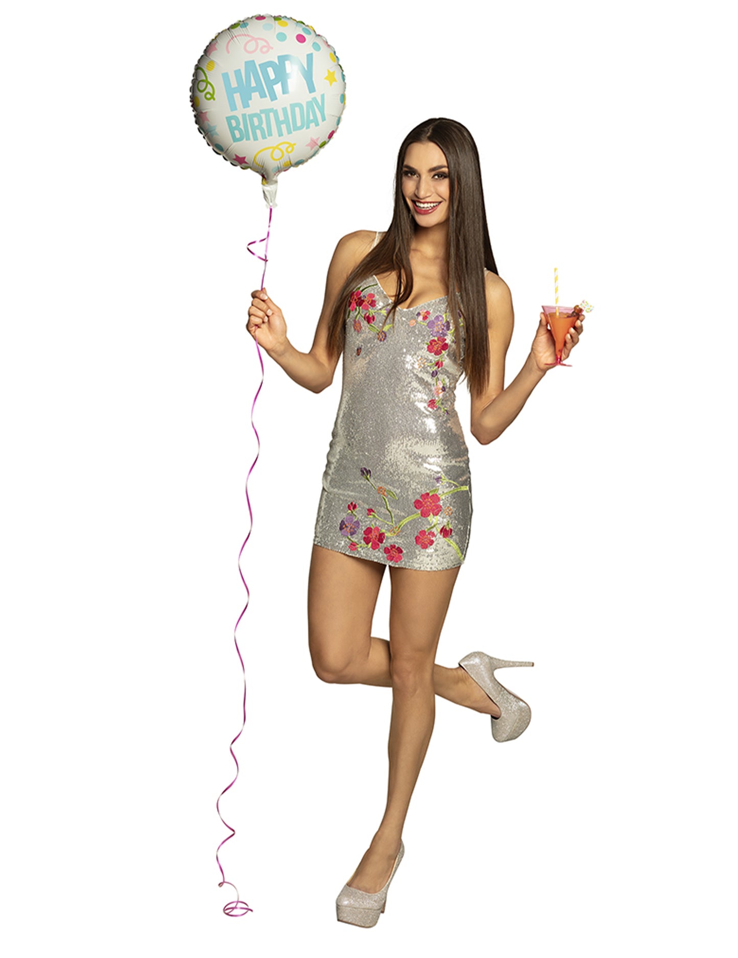 Алуминиев балон конфетис честит рожден ден 45см