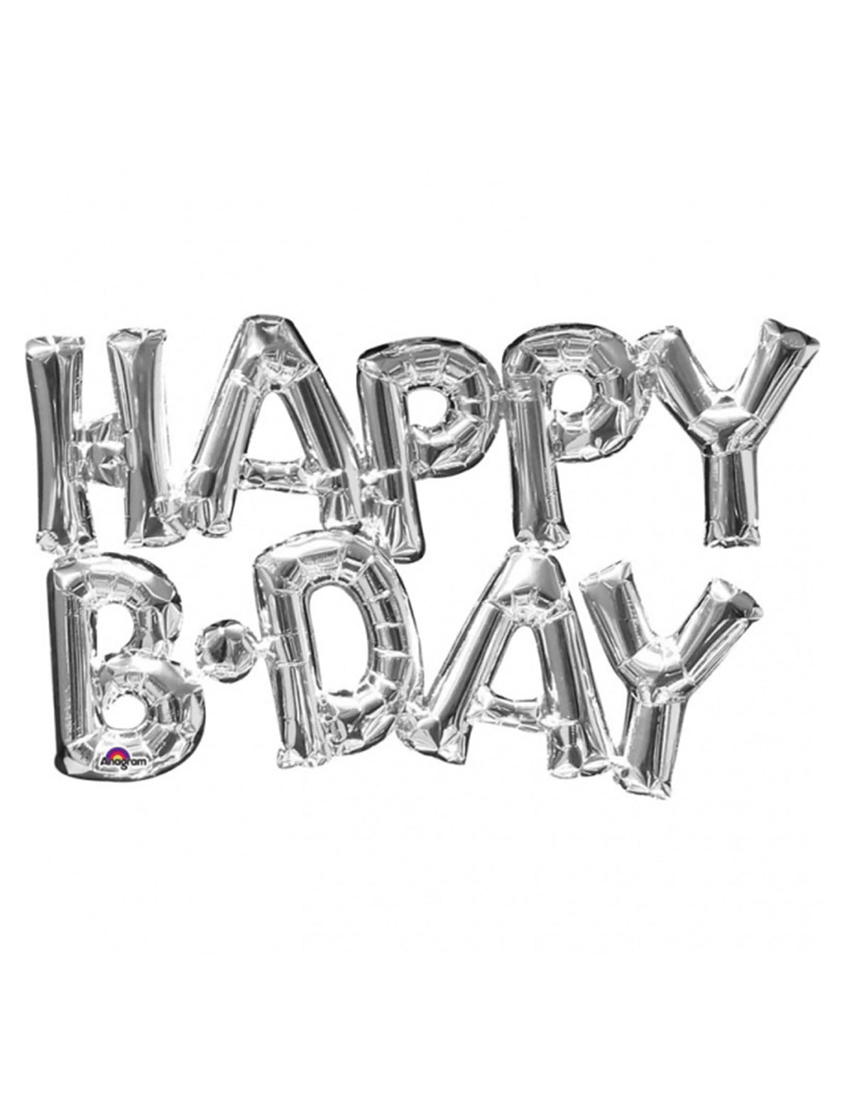 Балон от алуминиево фолио букви Happy Birthday за рожден ден сребро