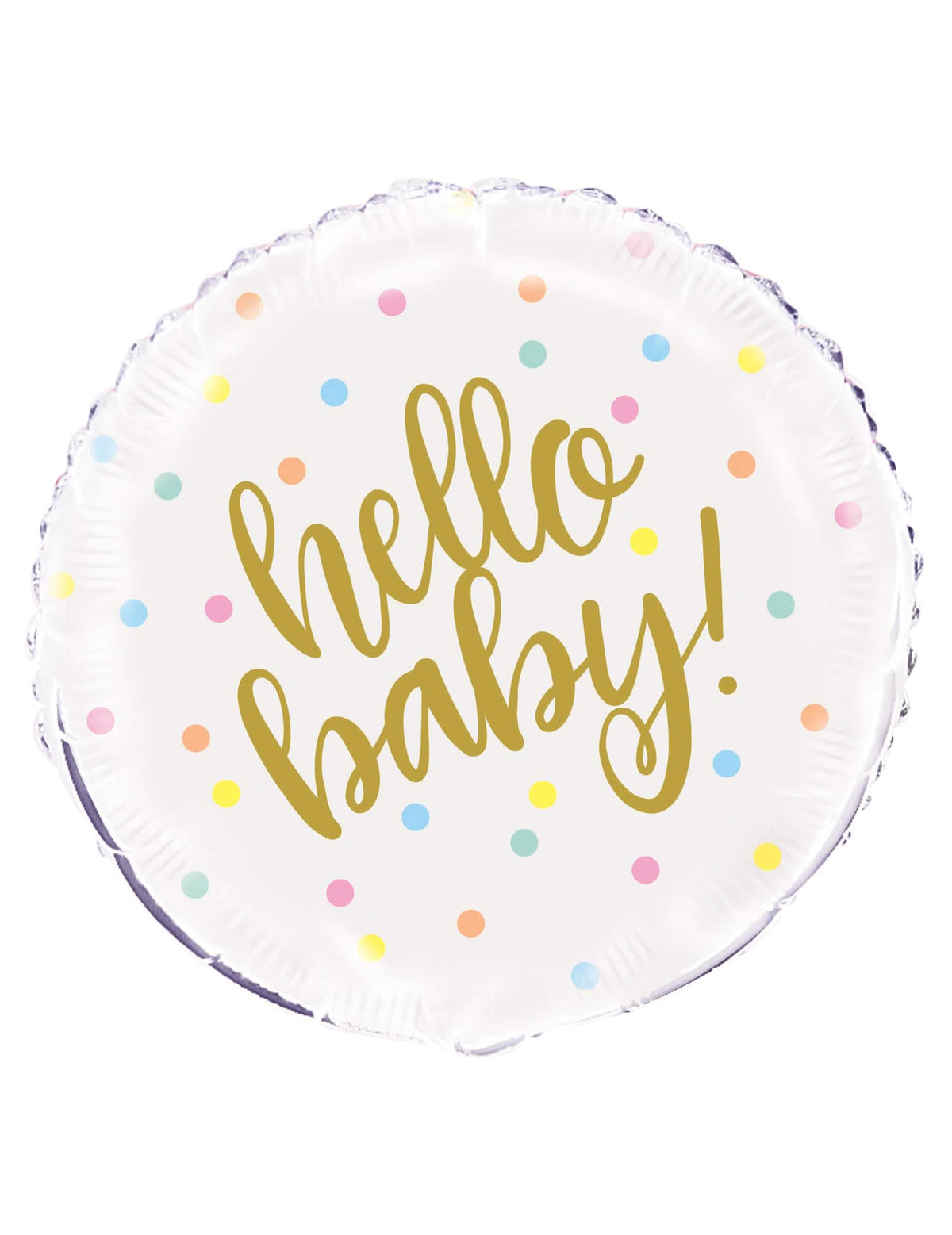 Балон от алуминий hello baby за baby shower бял и злато