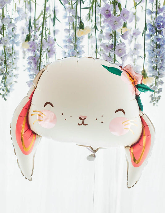 Vue de face du ballon aluminium lapin mignon